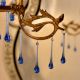 Blue Glass Chandelier Drop Ornaments - Christmas Tree Ornaments - Set of 20
